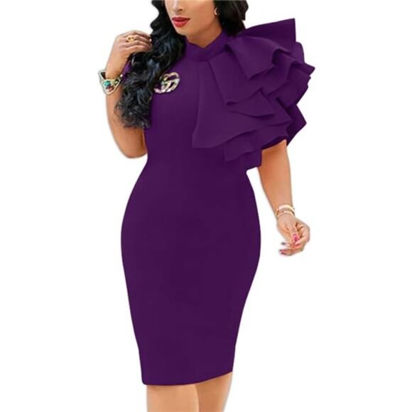 Women's Cocktail Bodycon Dress Purple